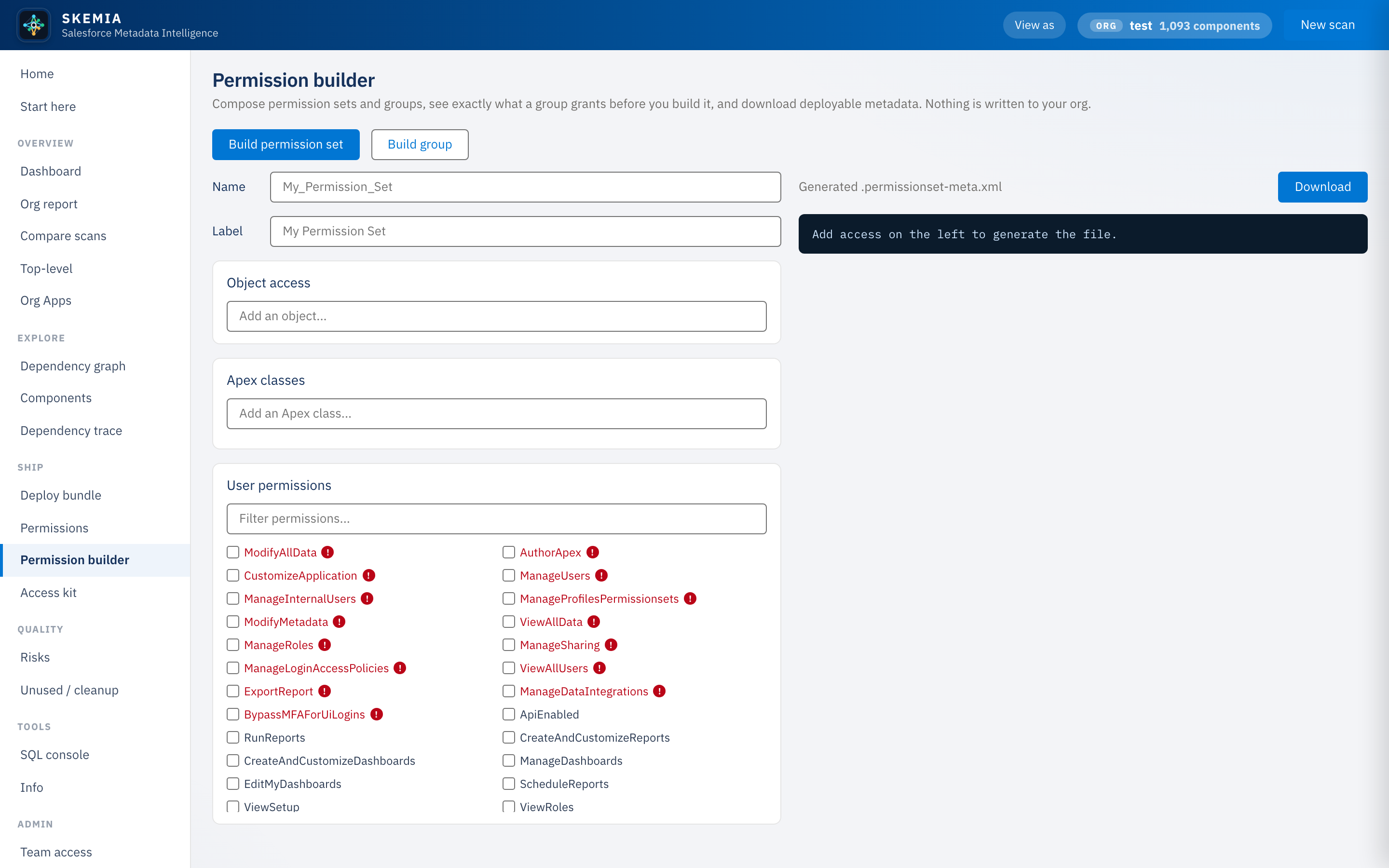 Permission builder